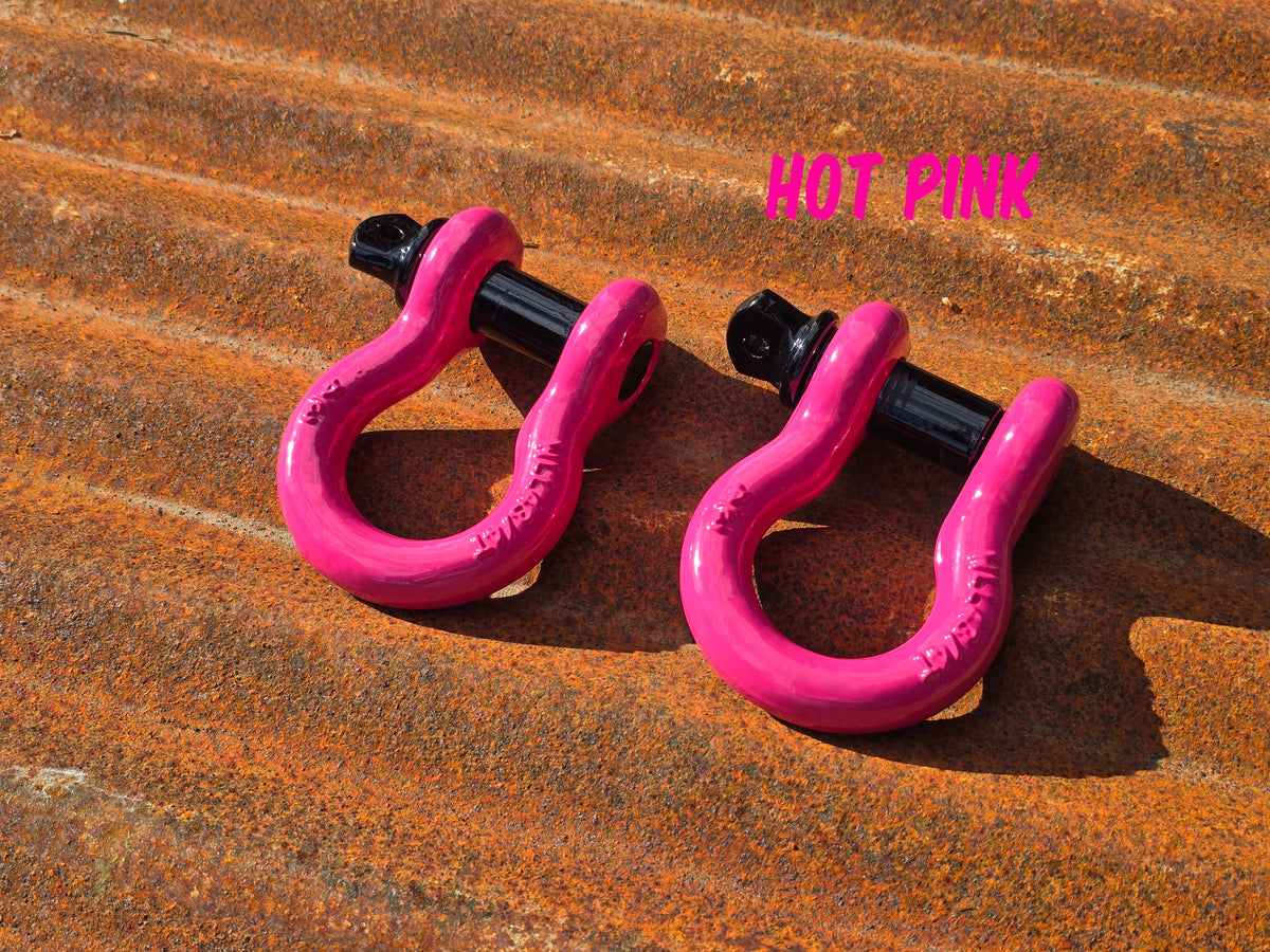 Shackles 3/4" (PAIR) Custom Powder Coated D Ring Shackles for Trucks and Jeeps
