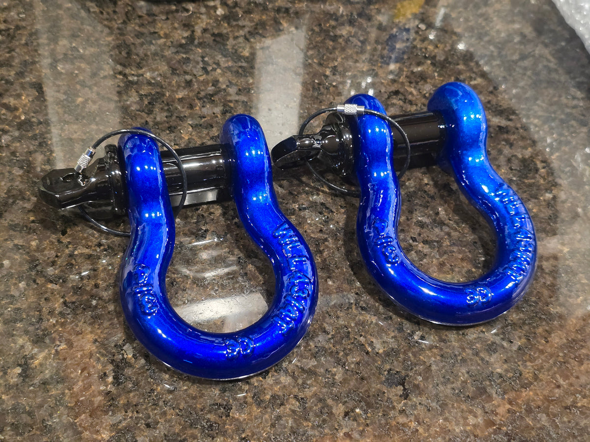 Shackles 3/4" (PAIR) Custom Powder Coated D Ring Shackles for Trucks and Jeeps
